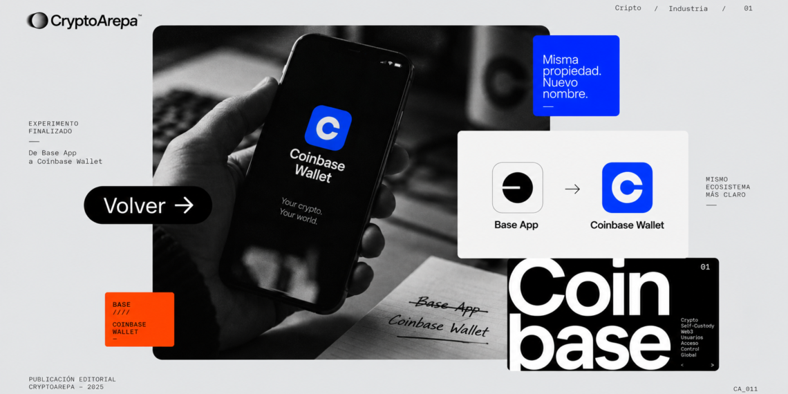 Coinbase cerró el experimento social de Base App y volvió a llamarlo Coinbase Wallet.