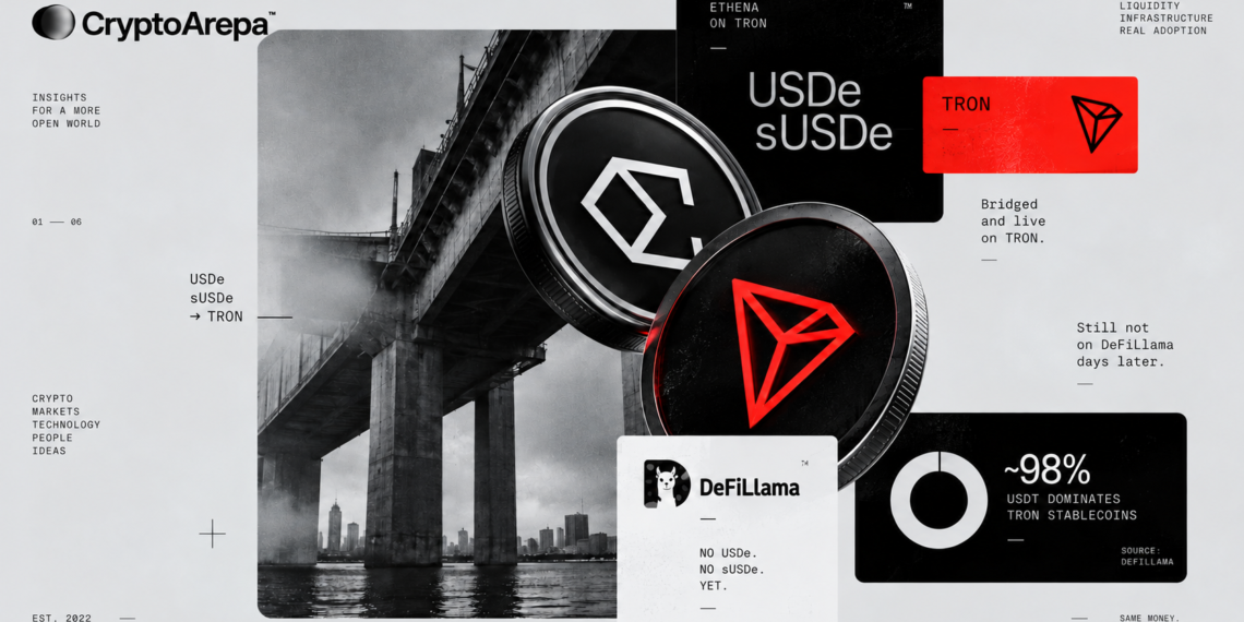 Ethena lleva USDe a TRON, pero la cadena todavía no lo confirma