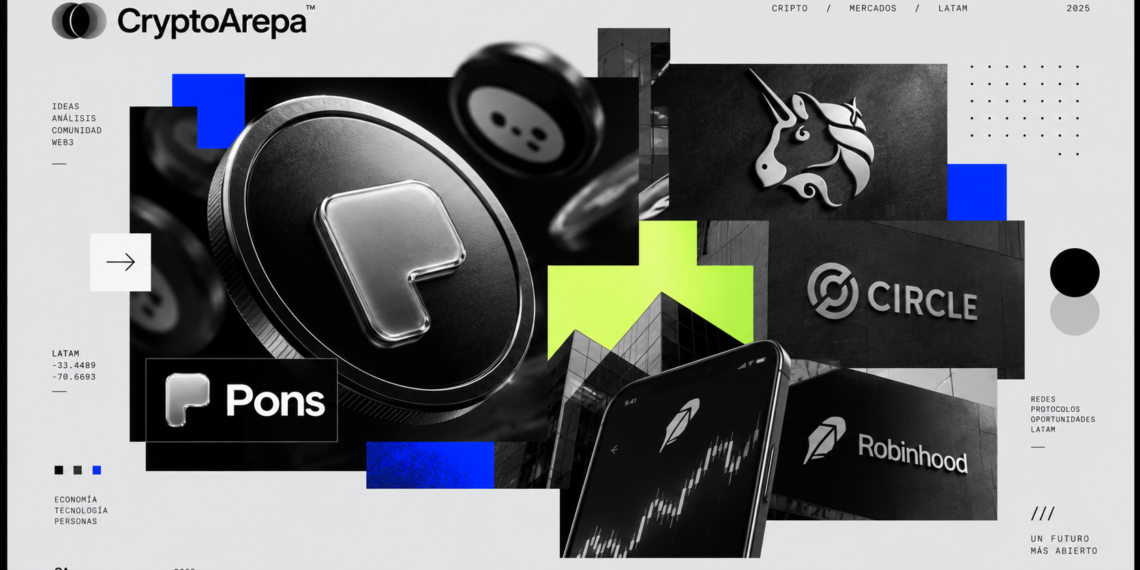 Pons ya genera más comisiones que Uniswap y Circle, pero Robinhood no dice cuánto de eso ve